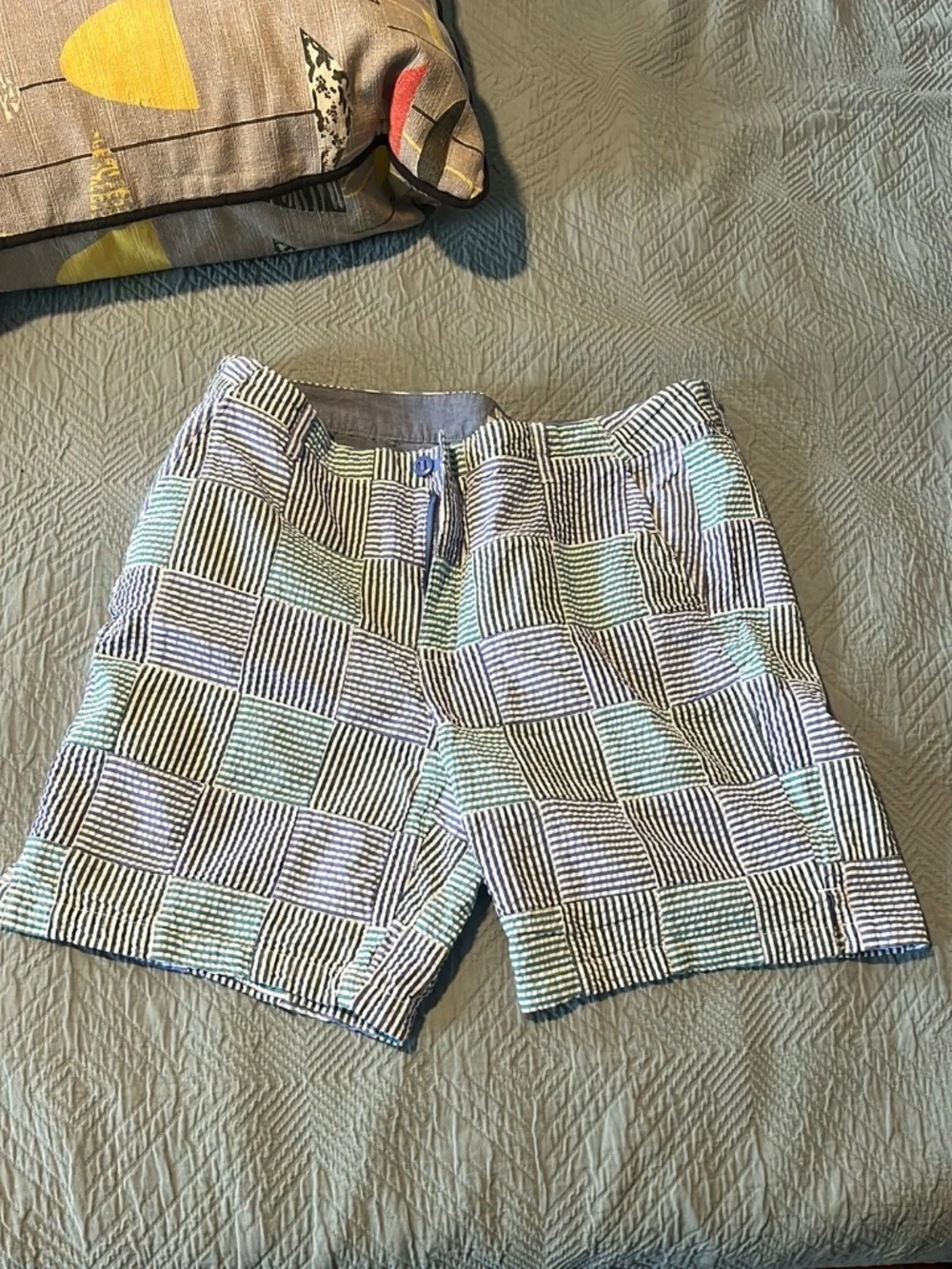LLBean “favorite fit” seersucker shorts.